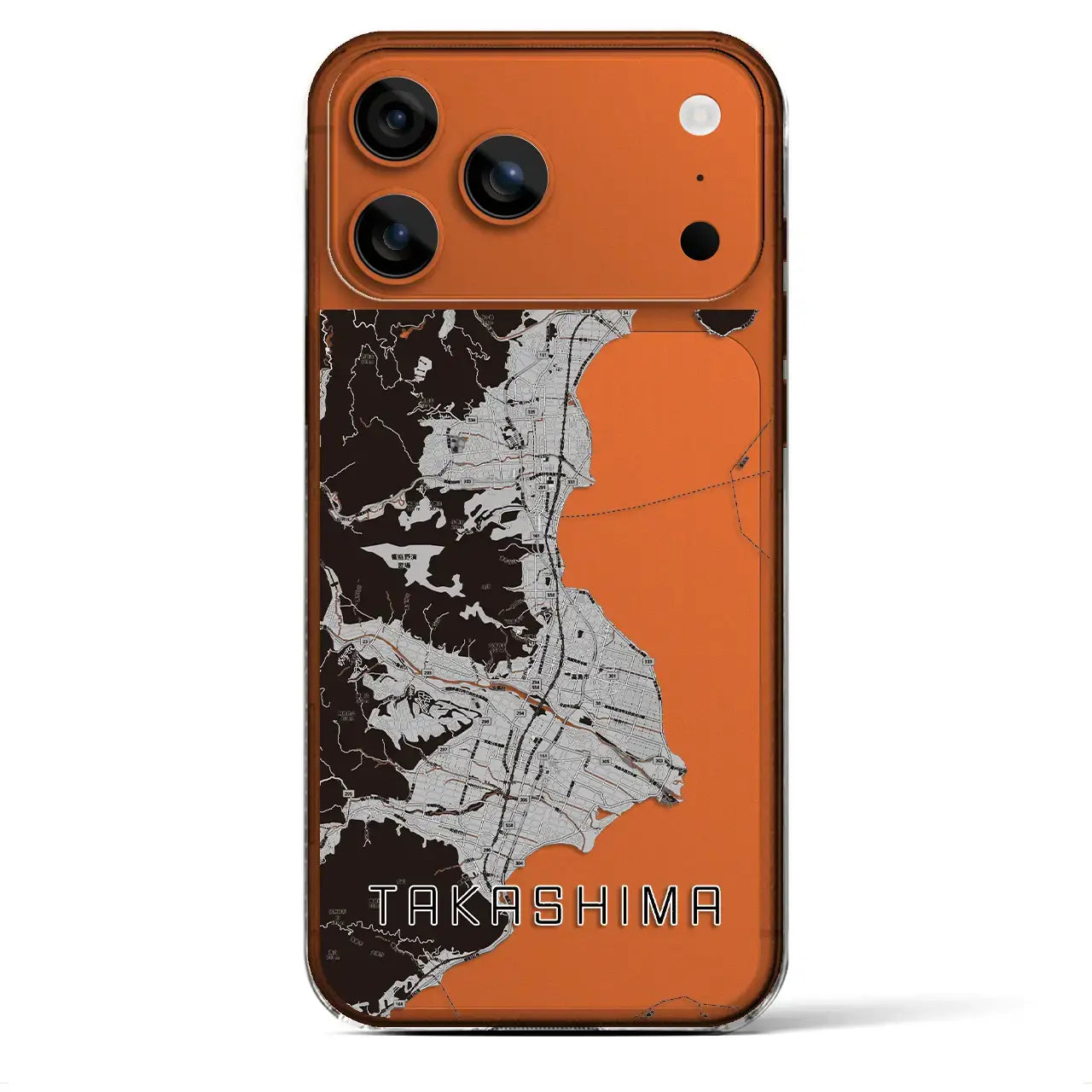 【高島（滋賀県）】地図柄iPhoneケース（クリアタイプ）モノトーン・iPhone 17 Pro Max 用