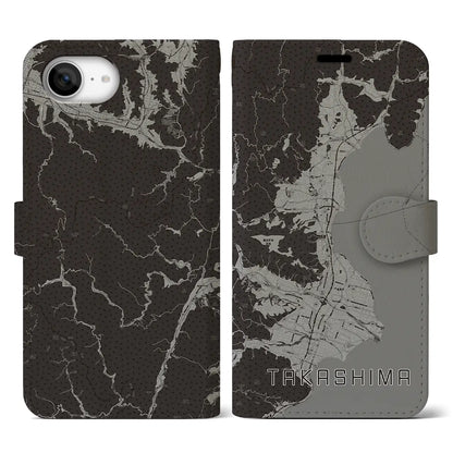 【高島（滋賀県）】地図柄iPhoneケース（手帳タイプ）
