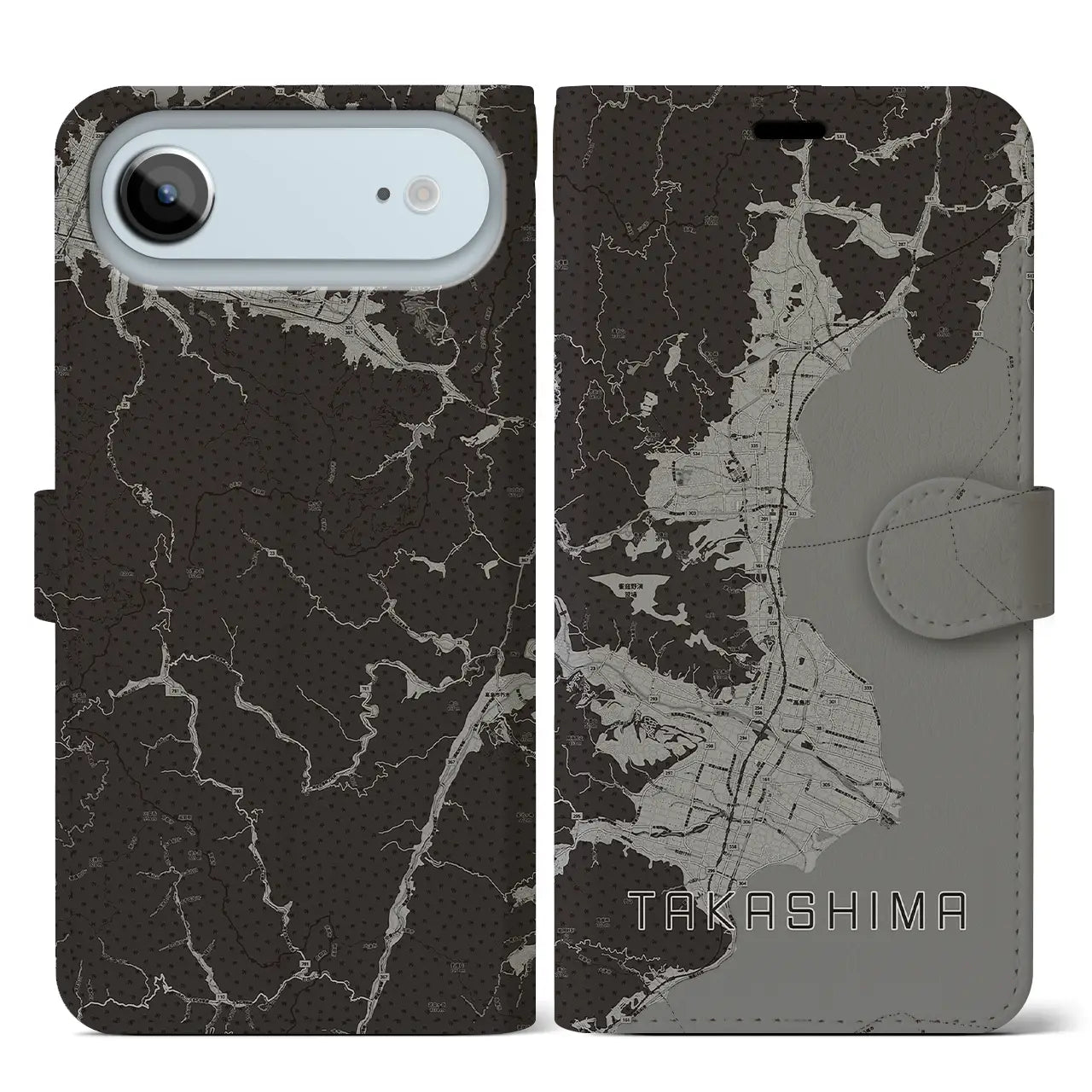 【高島（滋賀県）】地図柄iPhoneケース（手帳タイプ）