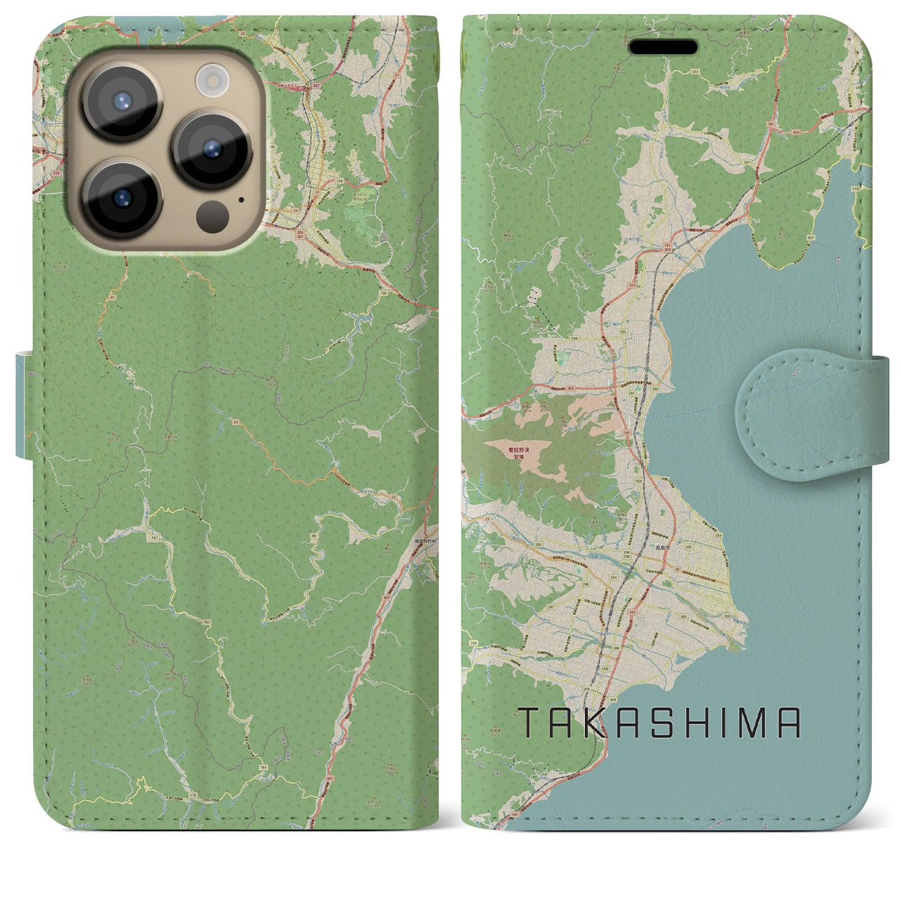 【高島（滋賀県）】地図柄iPhoneケース（手帳タイプ）