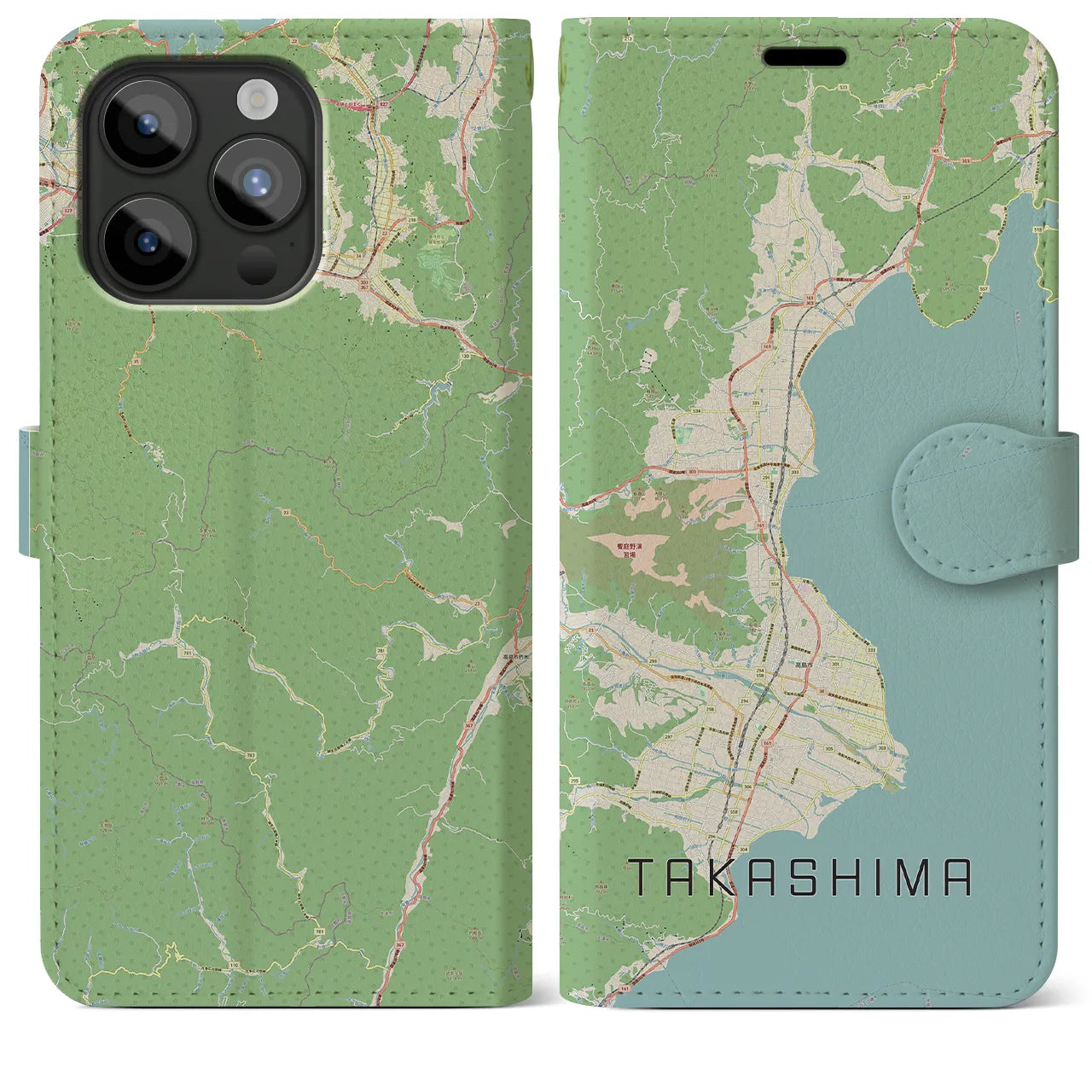 【高島（滋賀県）】地図柄iPhoneケース（手帳タイプ）