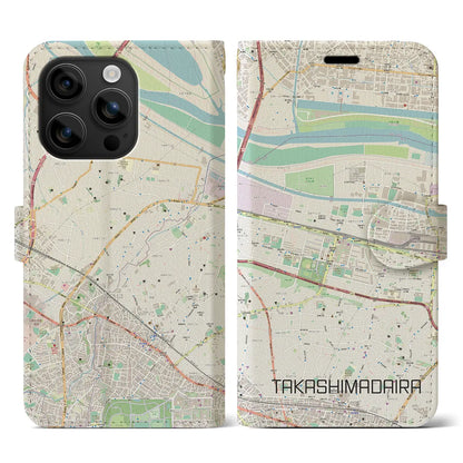 【高島平（東京都）】地図柄iPhoneケース（手帳タイプ）ナチュラル・iPhone 16 用