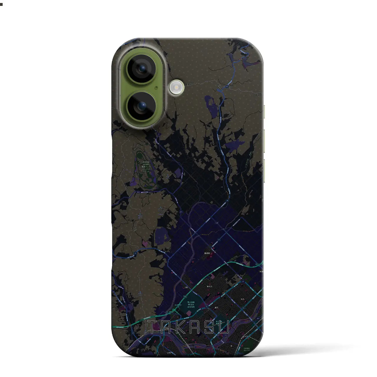 【鷹栖（北海道）】地図柄iPhoneケース（バックカバータイプ）