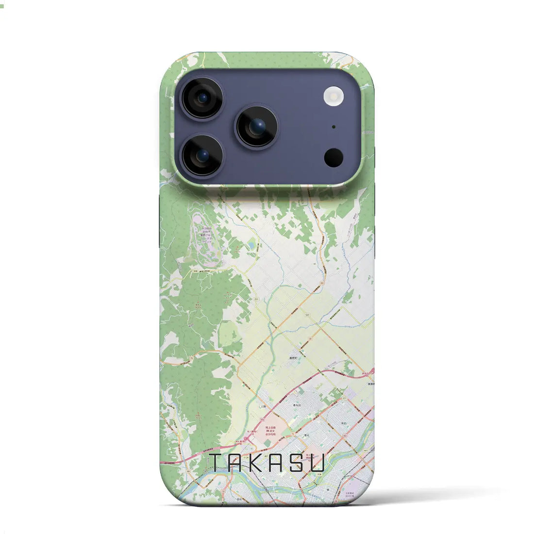 【鷹栖（北海道）】地図柄iPhoneケース（バックカバータイプ）ナチュラル・iPhone 17 Pro Max 用