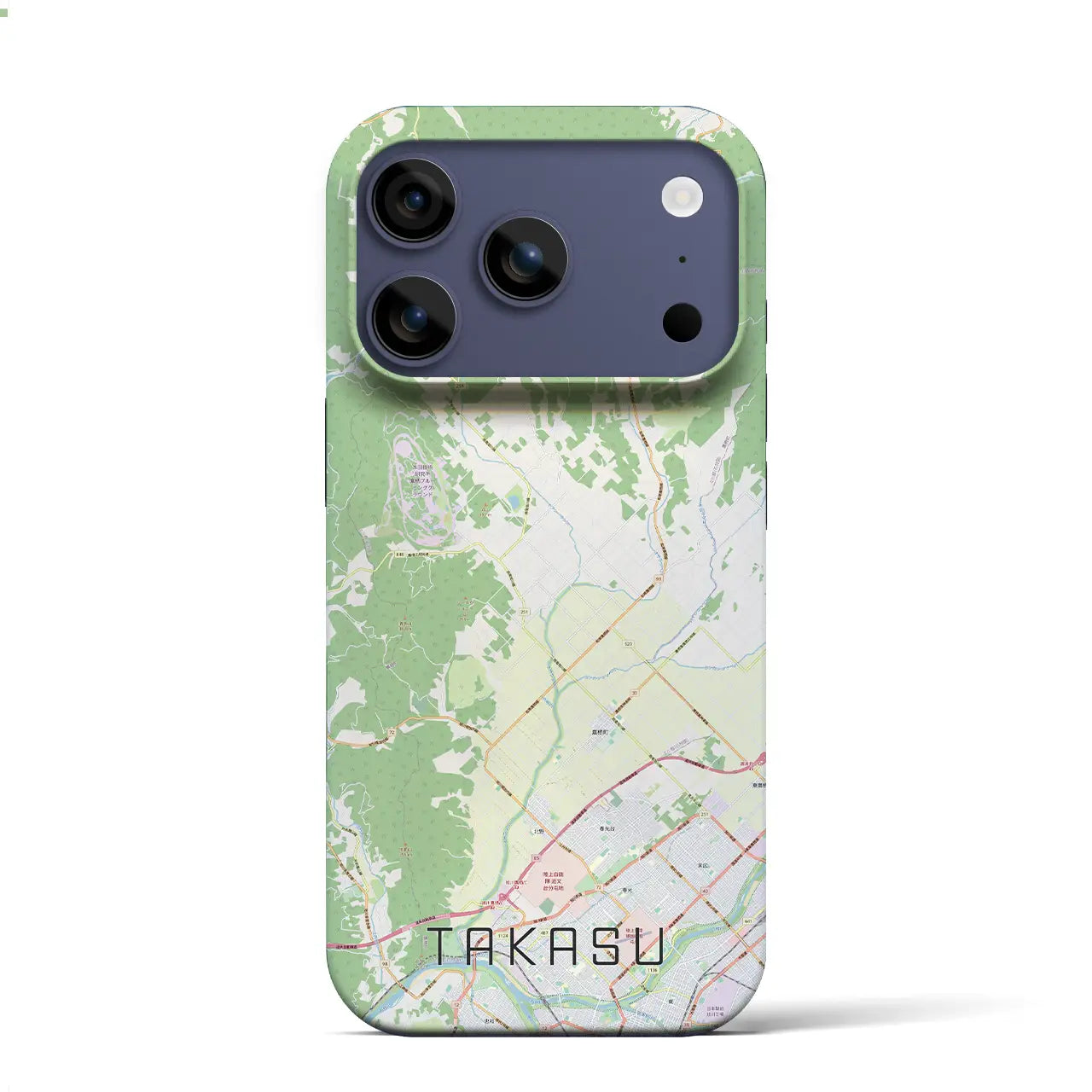 【鷹栖（北海道）】地図柄iPhoneケース（バックカバータイプ）ナチュラル・iPhone 17 Pro Max 用