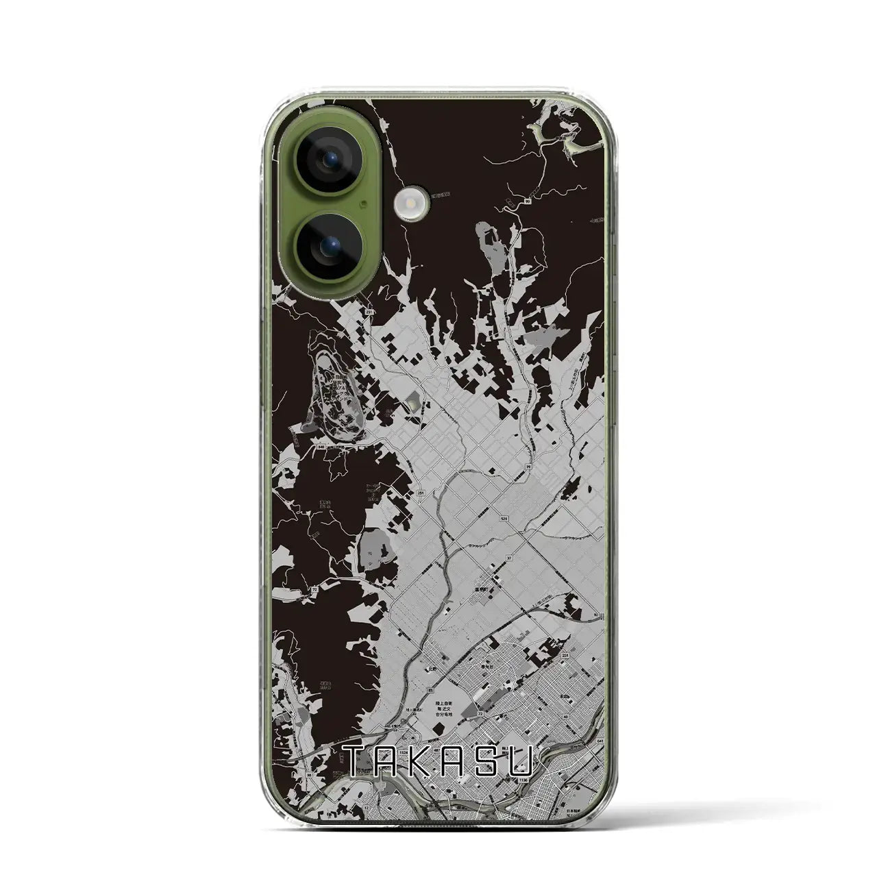 【鷹栖（北海道）】地図柄iPhoneケース（クリアタイプ）