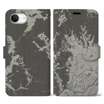 【鷹栖（北海道）】地図柄iPhoneケース（手帳タイプ）