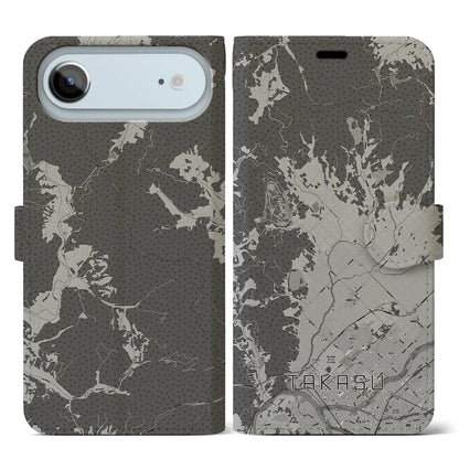 【鷹栖（北海道）】地図柄iPhoneケース（手帳タイプ）