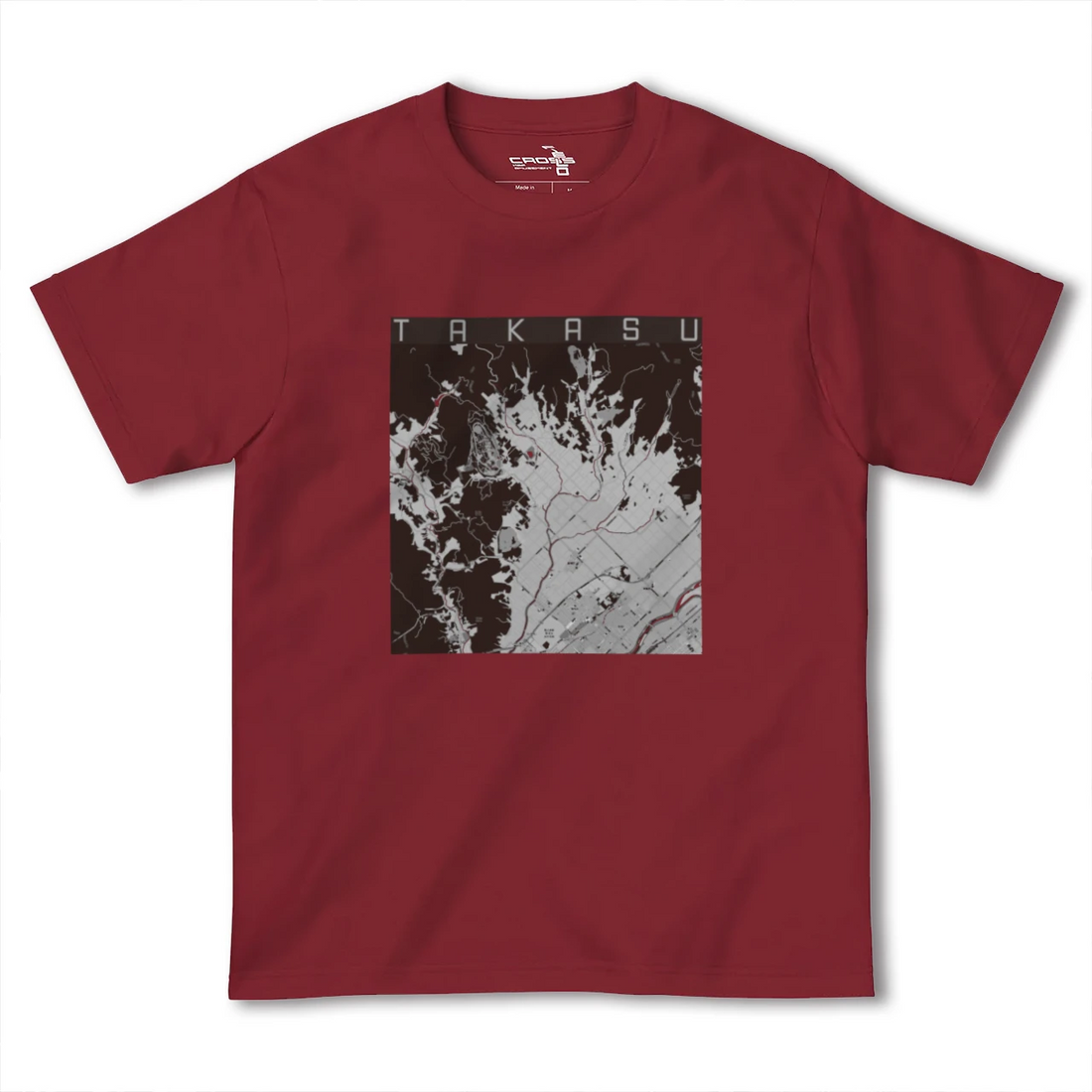 【鷹栖(北海道)】地図柄ヘビーウェイトTシャツ