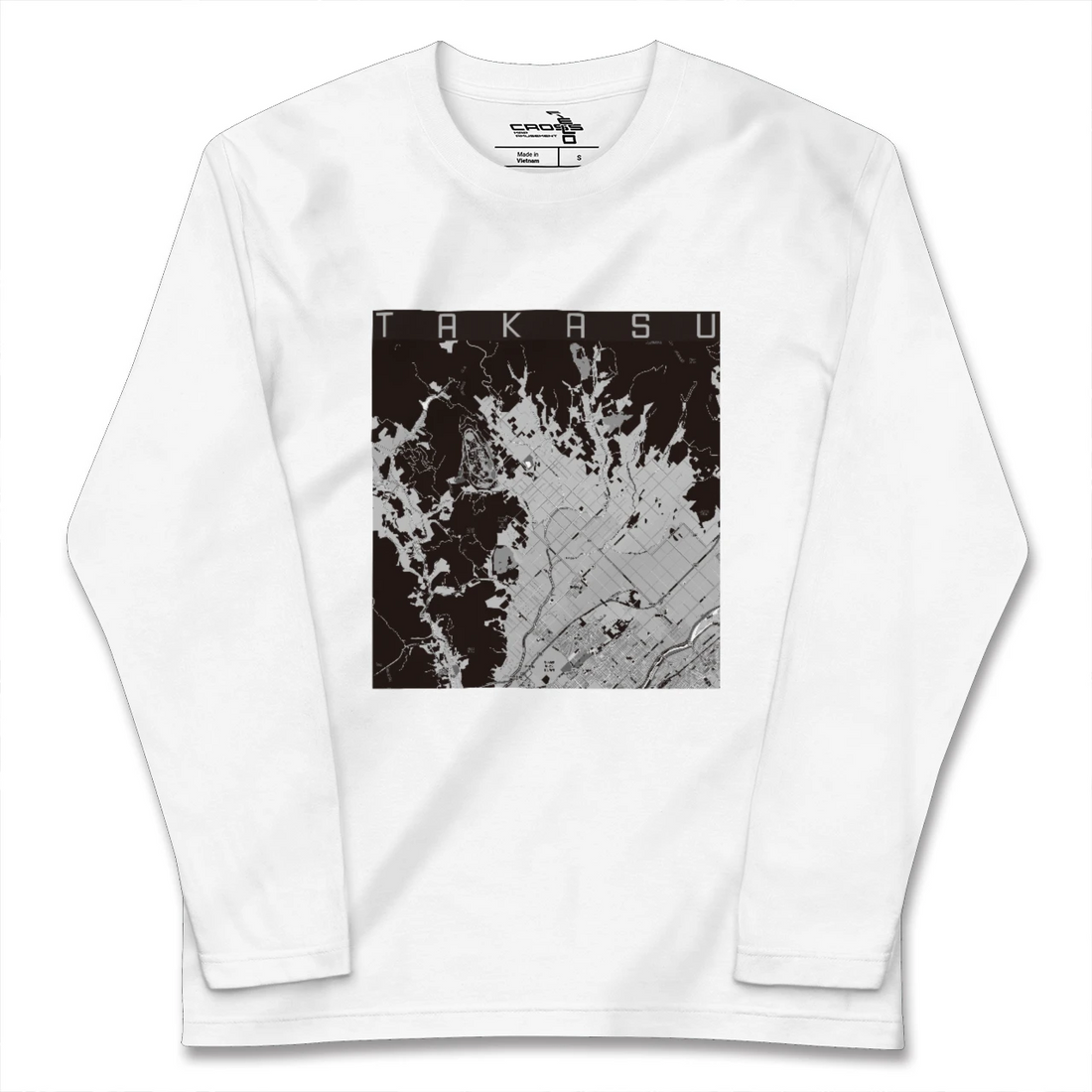 【鷹栖(北海道)】地図柄ロングスリーブTシャツ