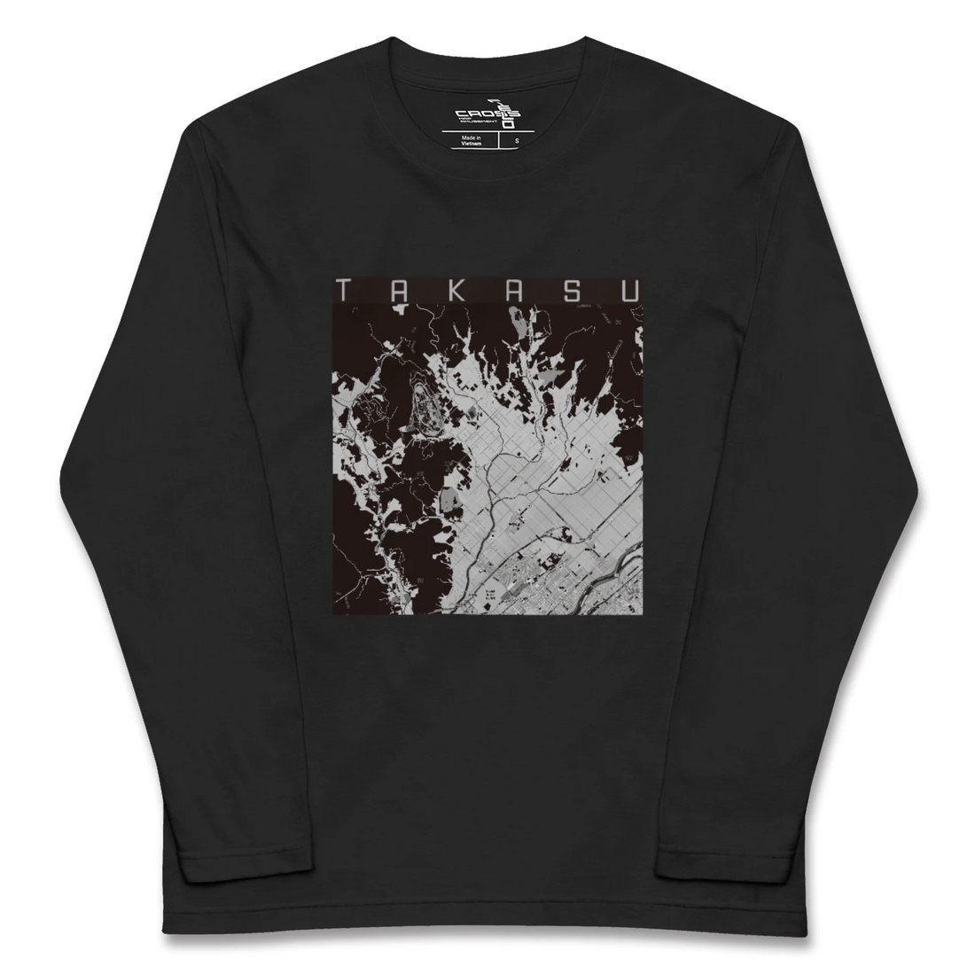 【鷹栖(北海道)】地図柄ロングスリーブTシャツ