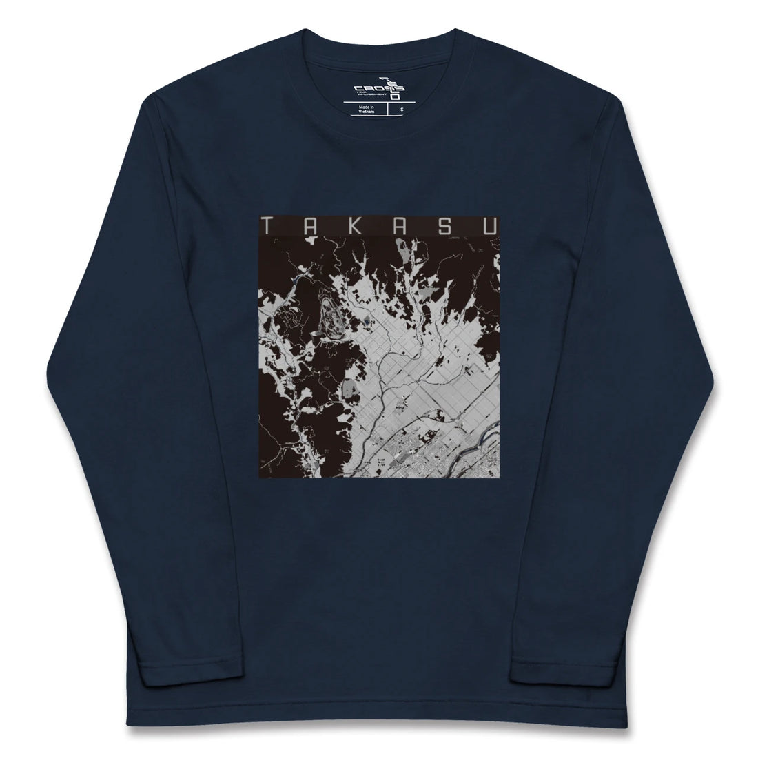 【鷹栖（北海道）】地図柄ロングスリーブTシャツ