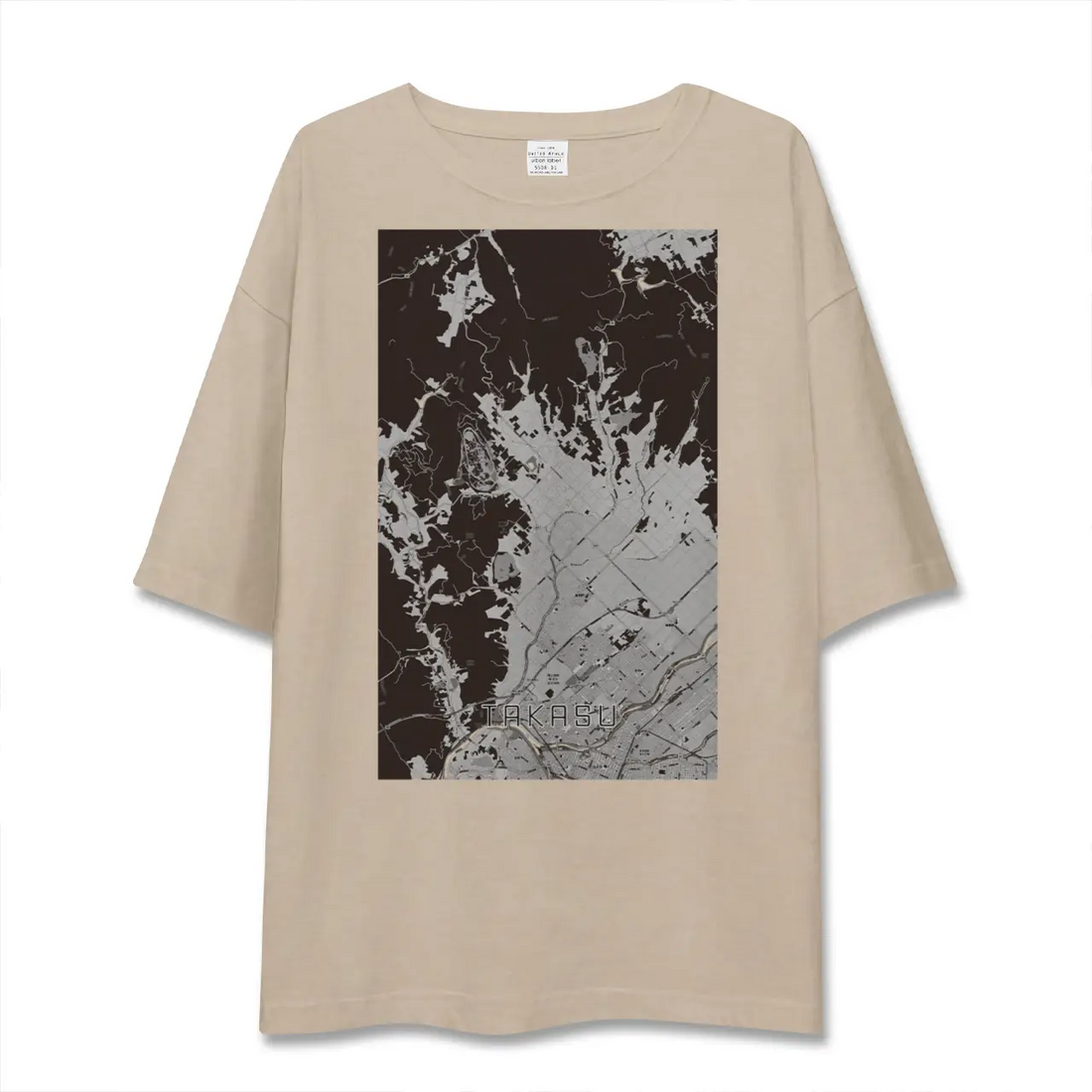 【鷹栖（北海道）】地図柄ビッグシルエットTシャツ