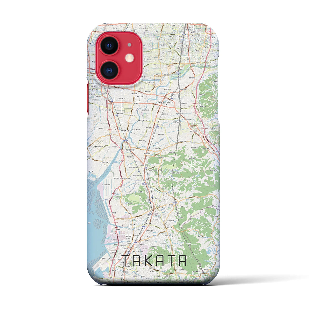 【高田（福岡県）】地図柄iPhoneケース（バックカバータイプ）