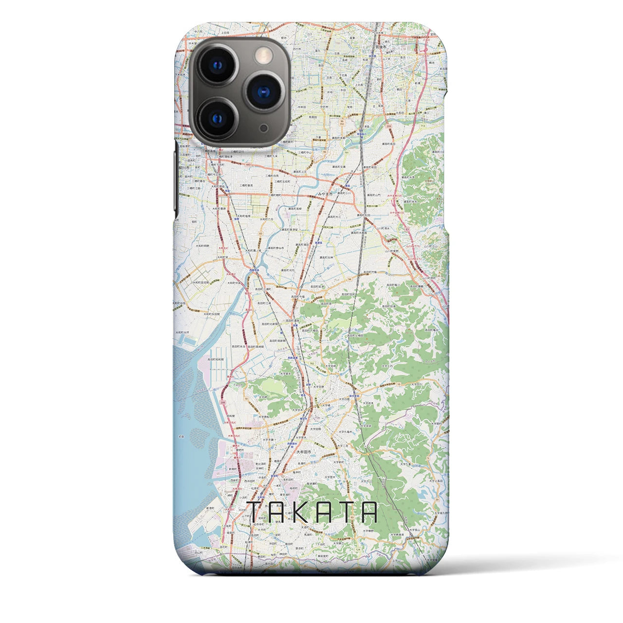 【高田（福岡県）】地図柄iPhoneケース（バックカバータイプ）