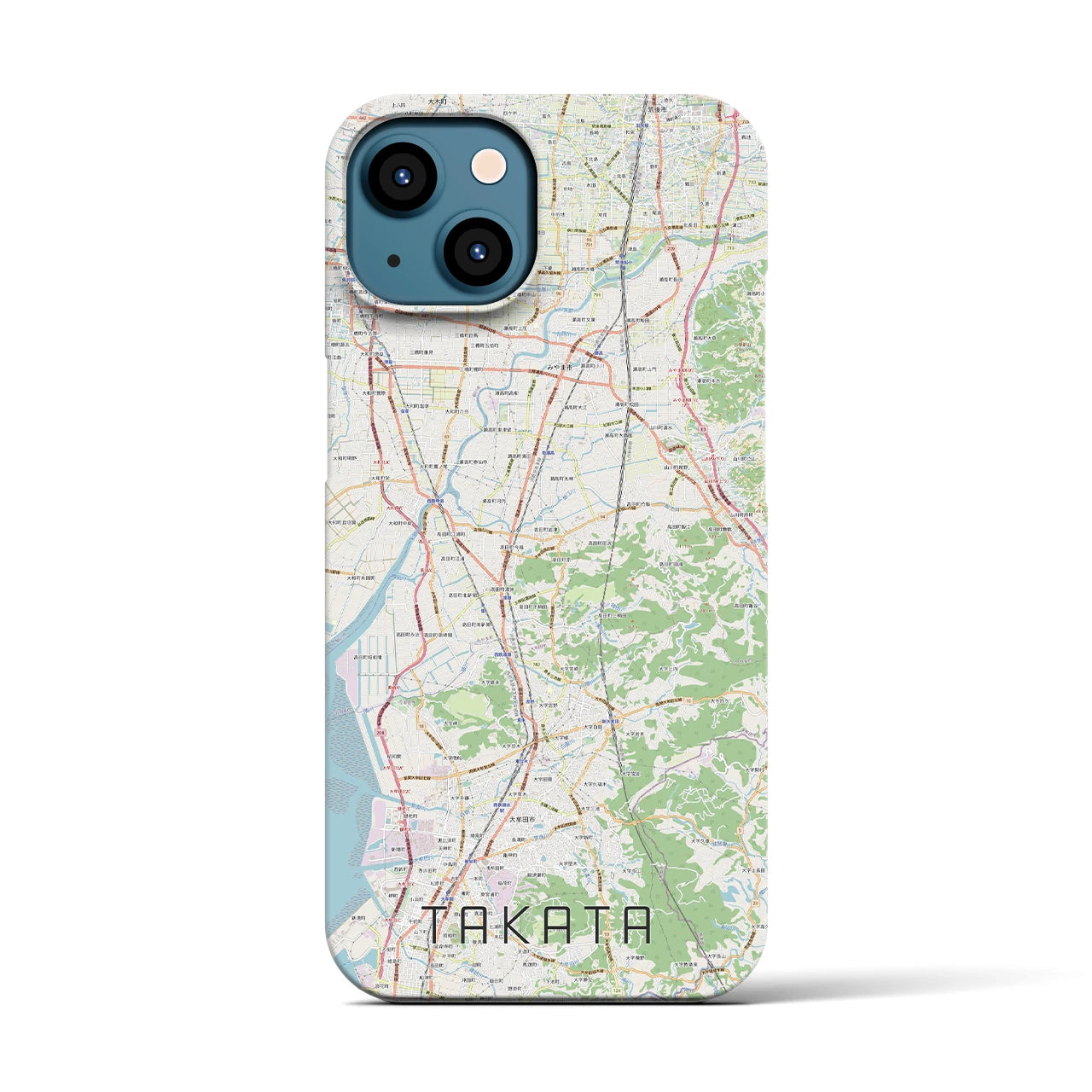 【高田（福岡県）】地図柄iPhoneケース（バックカバータイプ）