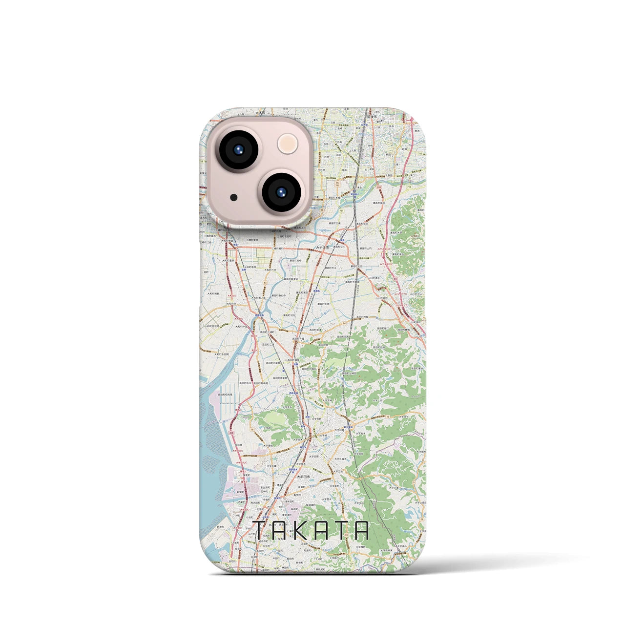 【高田（福岡県）】地図柄iPhoneケース（バックカバータイプ）