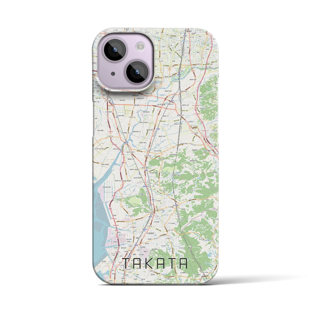 【高田（福岡県）】地図柄iPhoneケース（バックカバータイプ）