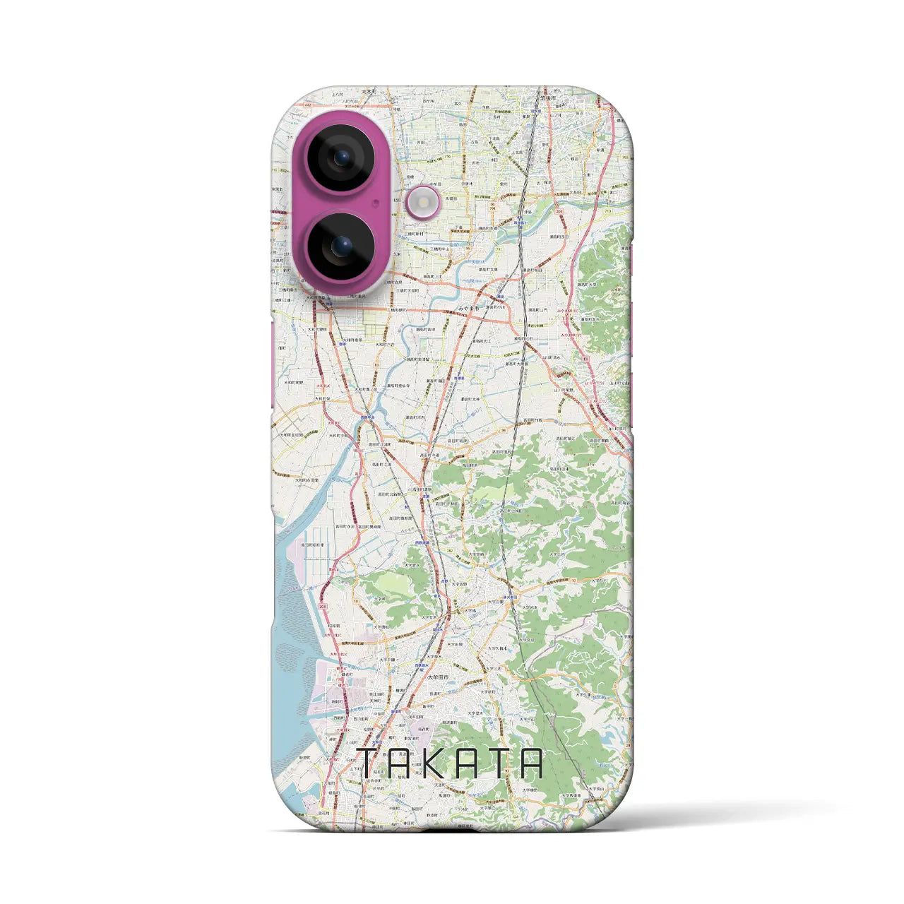 【高田（福岡県）】地図柄iPhoneケース（バックカバータイプ）