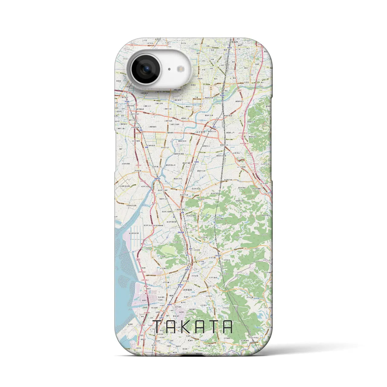 【高田（福岡県）】地図柄iPhoneケース（バックカバータイプ）