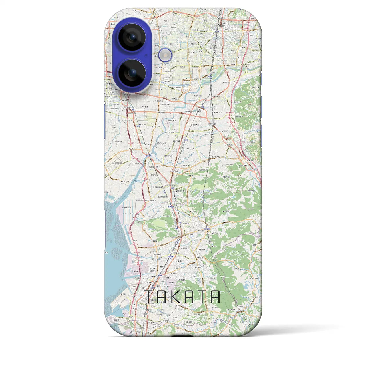 【高田（福岡県）】地図柄iPhoneケース（バックカバータイプ）ナチュラル・iPhone 16 Pro Max 用