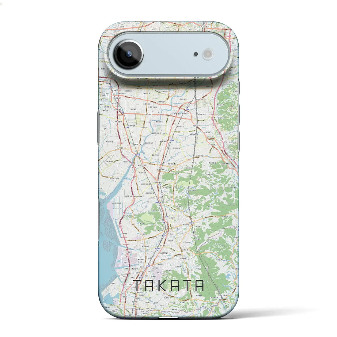 【高田(福岡県)】地図柄iPhoneケース(バックカバータイプ)ブラック・iPhone 17 Pro Max 用