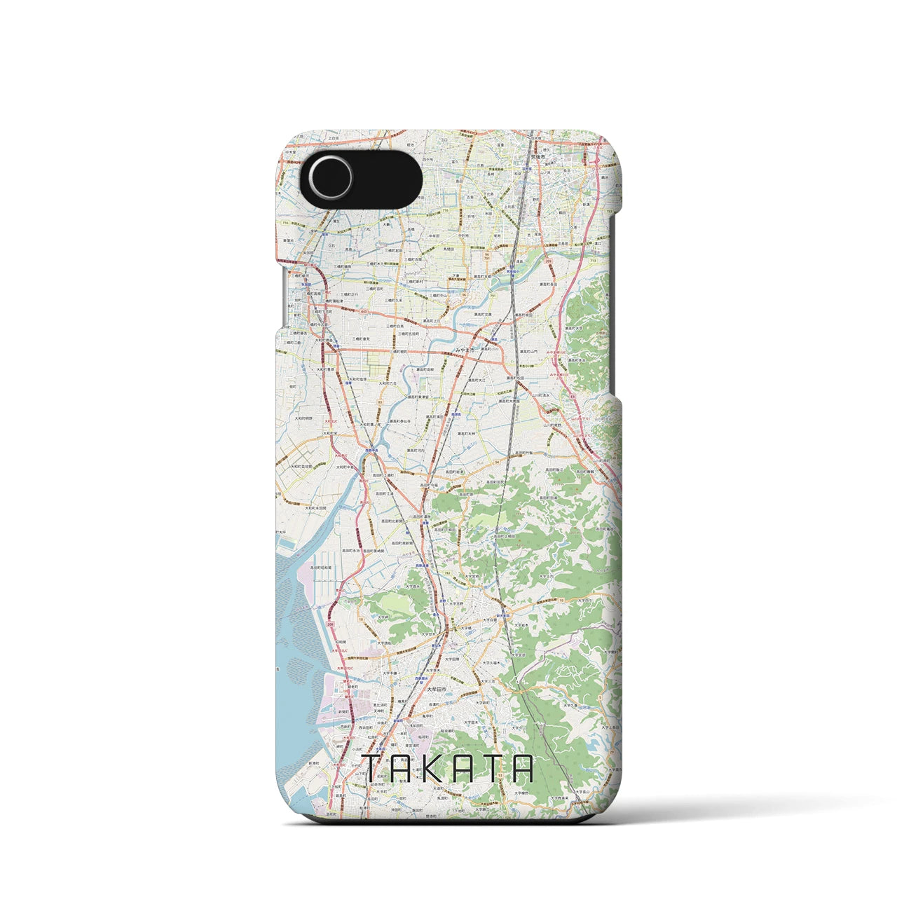 【高田（福岡県）】地図柄iPhoneケース（バックカバータイプ）