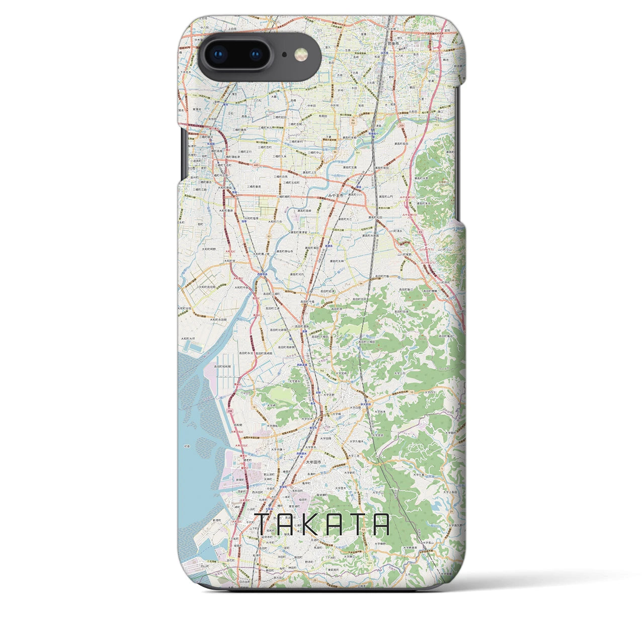【高田（福岡県）】地図柄iPhoneケース（バックカバータイプ）