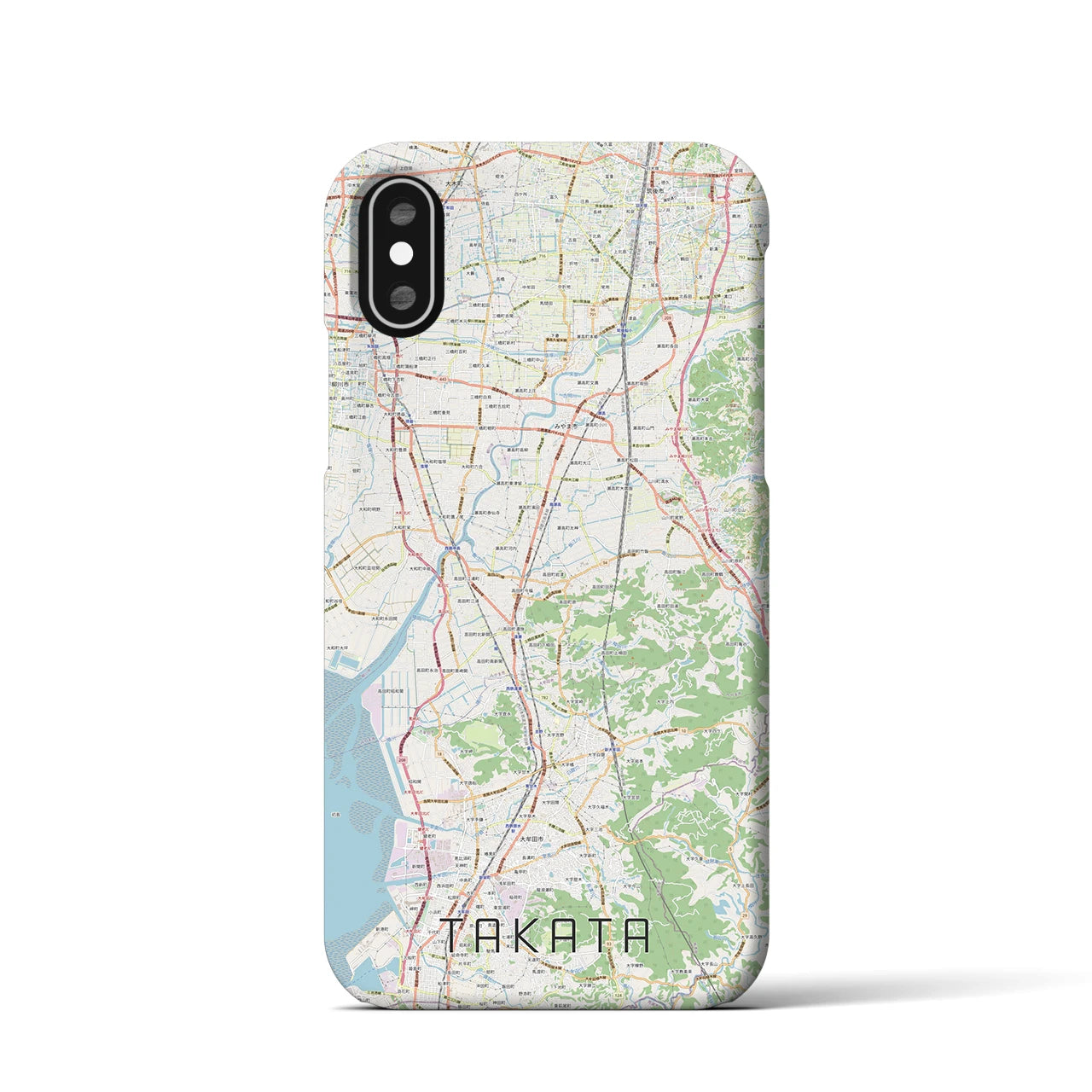 【高田（福岡県）】地図柄iPhoneケース（バックカバータイプ）
