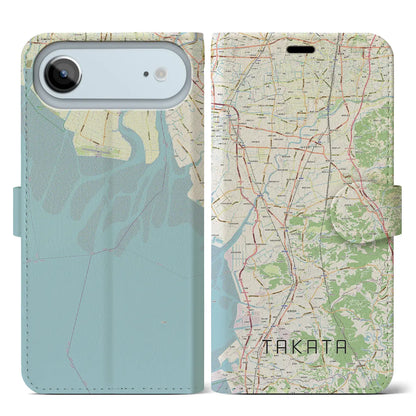 【高田（福岡県）】地図柄iPhoneケース（手帳タイプ）