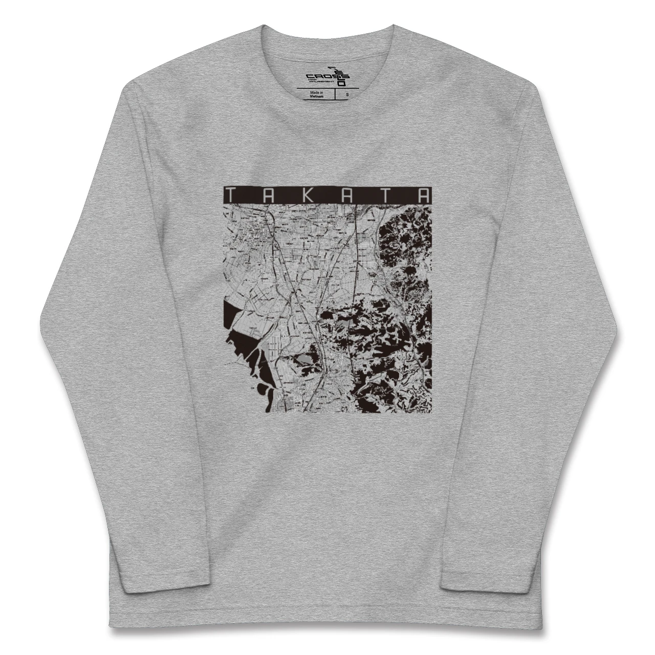【高田（福岡県）】地図柄ロングスリーブTシャツ