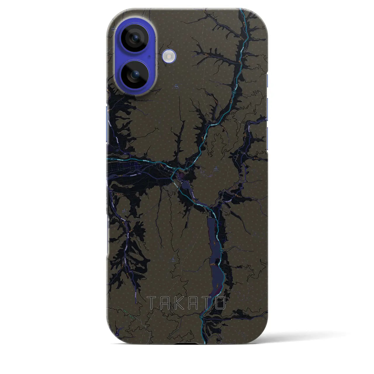 【高遠（長野県）】地図柄iPhoneケース（バックカバータイプ）