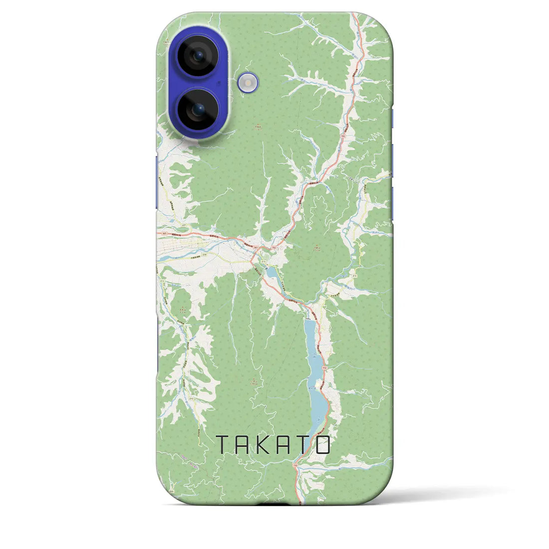 【高遠(長野県)】地図柄iPhoneケース(バックカバータイプ)ナチュラル・iPhone 16 Pro Max 用