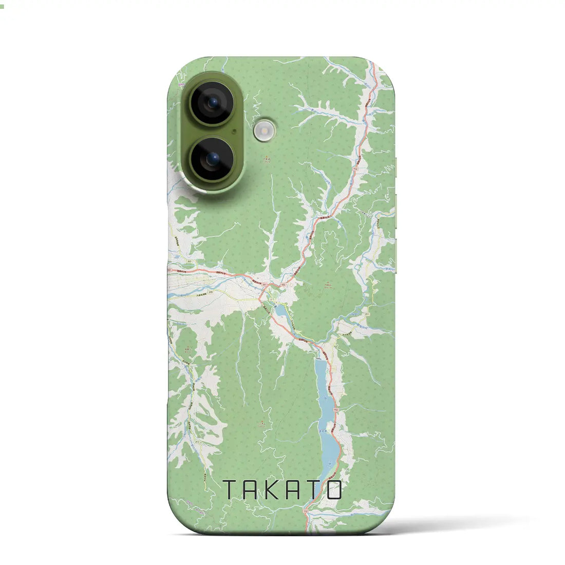 【高遠（長野県）】地図柄iPhoneケース（バックカバータイプ）ブラック・iPhone 17 Pro Max 用