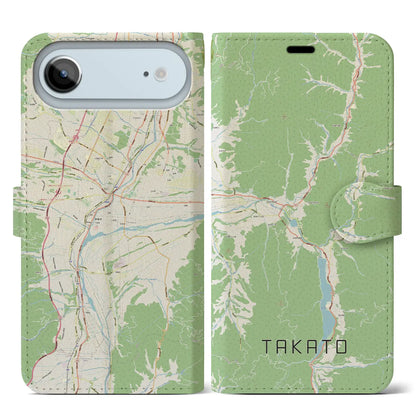 【高遠（長野県）】地図柄iPhoneケース（手帳タイプ）