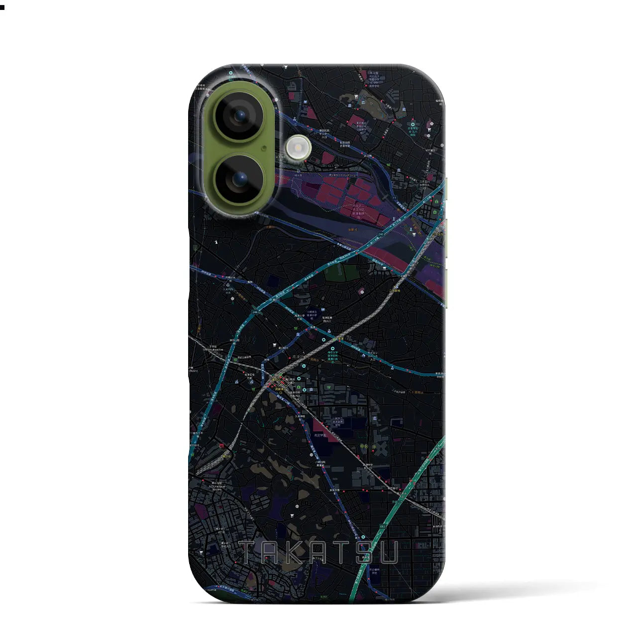 【高津（神奈川県）】地図柄iPhoneケース（バックカバータイプ）