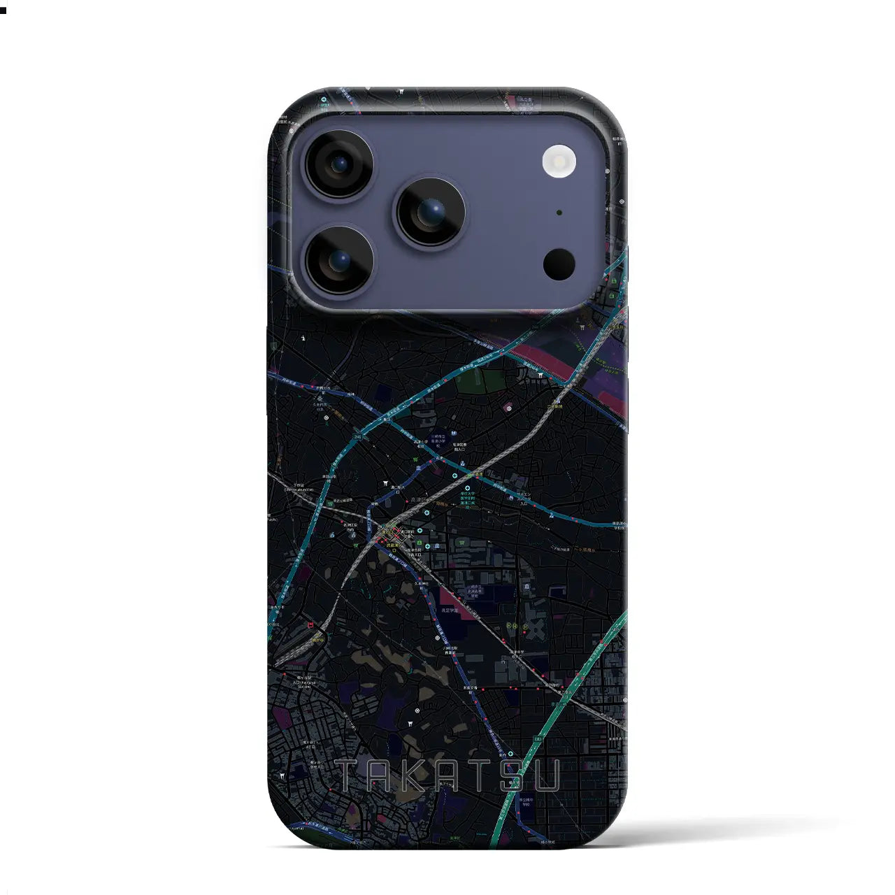 【高津（神奈川県）】地図柄iPhoneケース（バックカバータイプ）