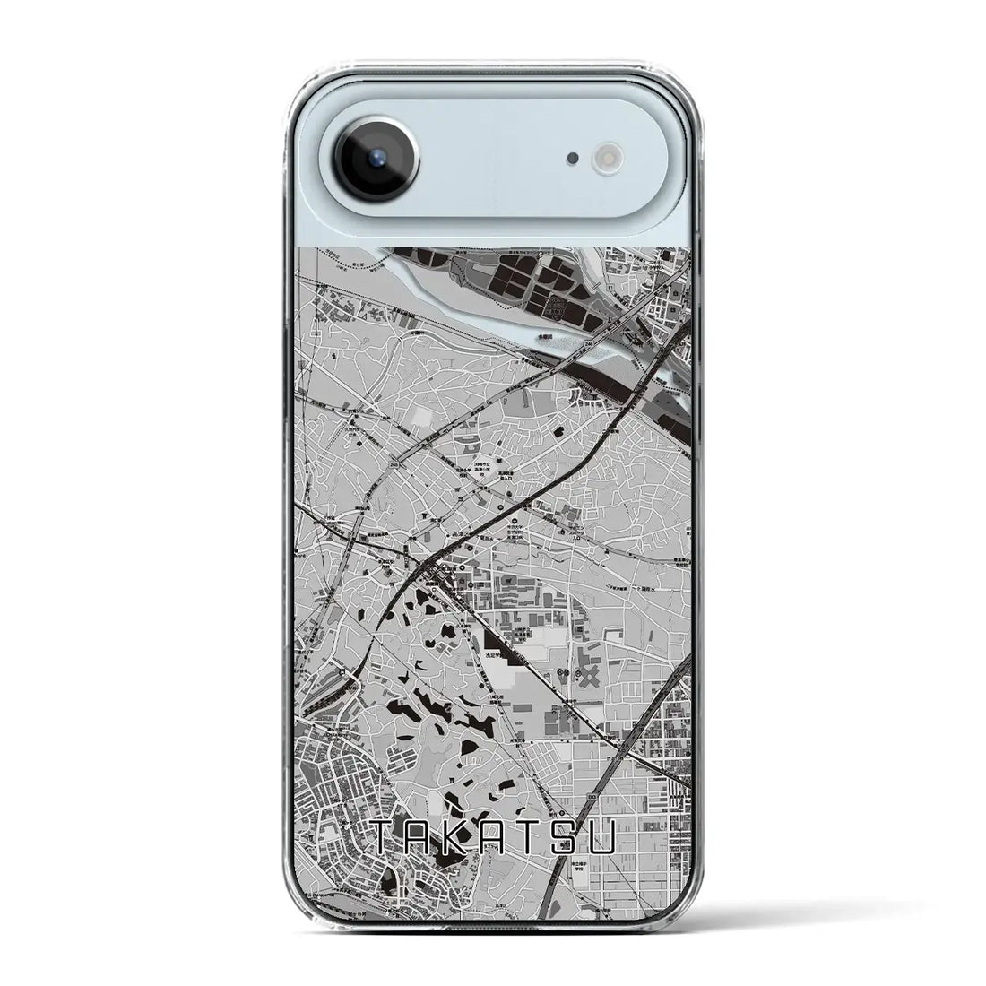 【高津(神奈川県)】地図柄iPhoneケース(クリアタイプ)モノトーン・iPhone 17 Pro Max 用