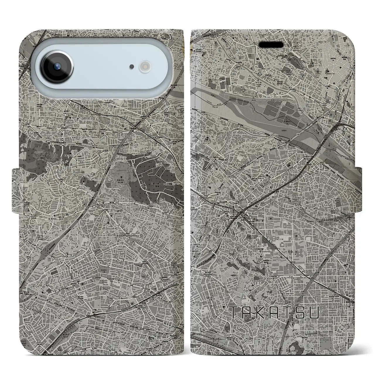 【高津（神奈川県）】地図柄iPhoneケース（手帳タイプ）