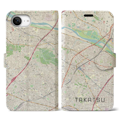 【高津（神奈川県）】地図柄iPhoneケース（手帳タイプ）