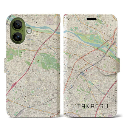 【高津（神奈川県）】地図柄iPhoneケース（手帳タイプ）