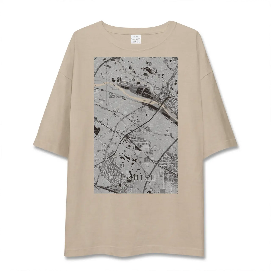 【高津（神奈川県）】地図柄ビッグシルエットTシャツ