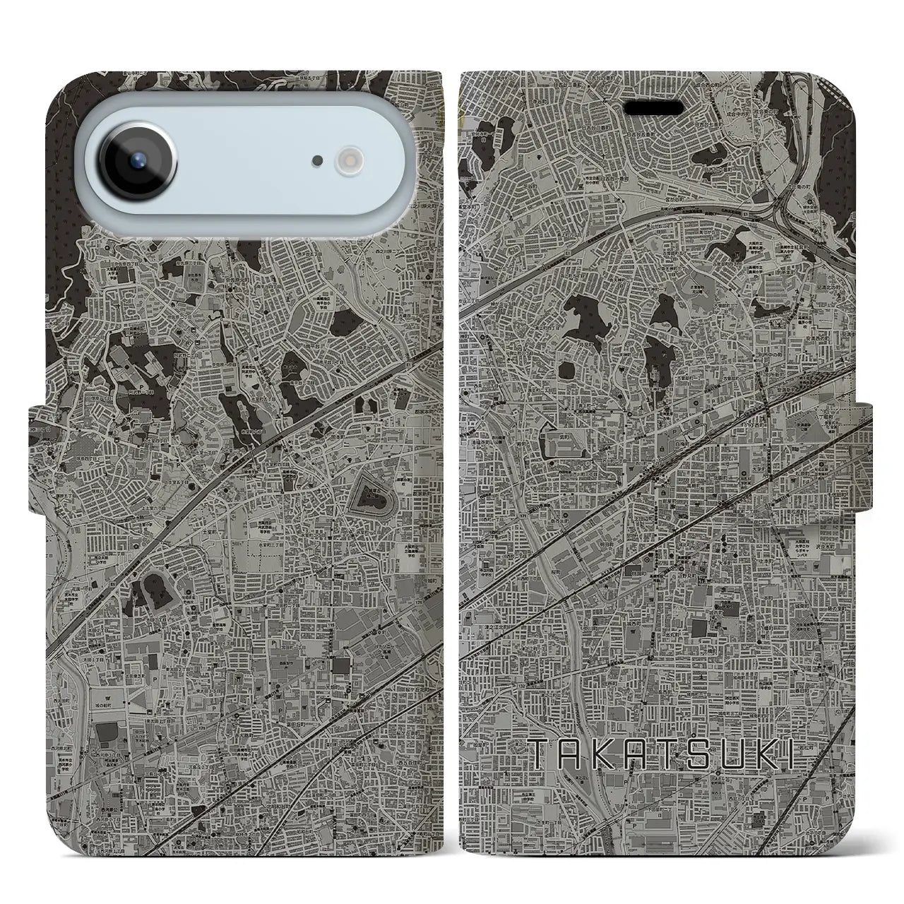 【高槻（大阪府）】地図柄iPhoneケース（手帳タイプ）