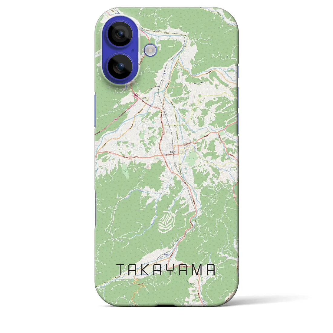 【高山（岐阜県）】地図柄iPhoneケース（バックカバータイプ）ナチュラル・iPhone 16 Pro Max 用