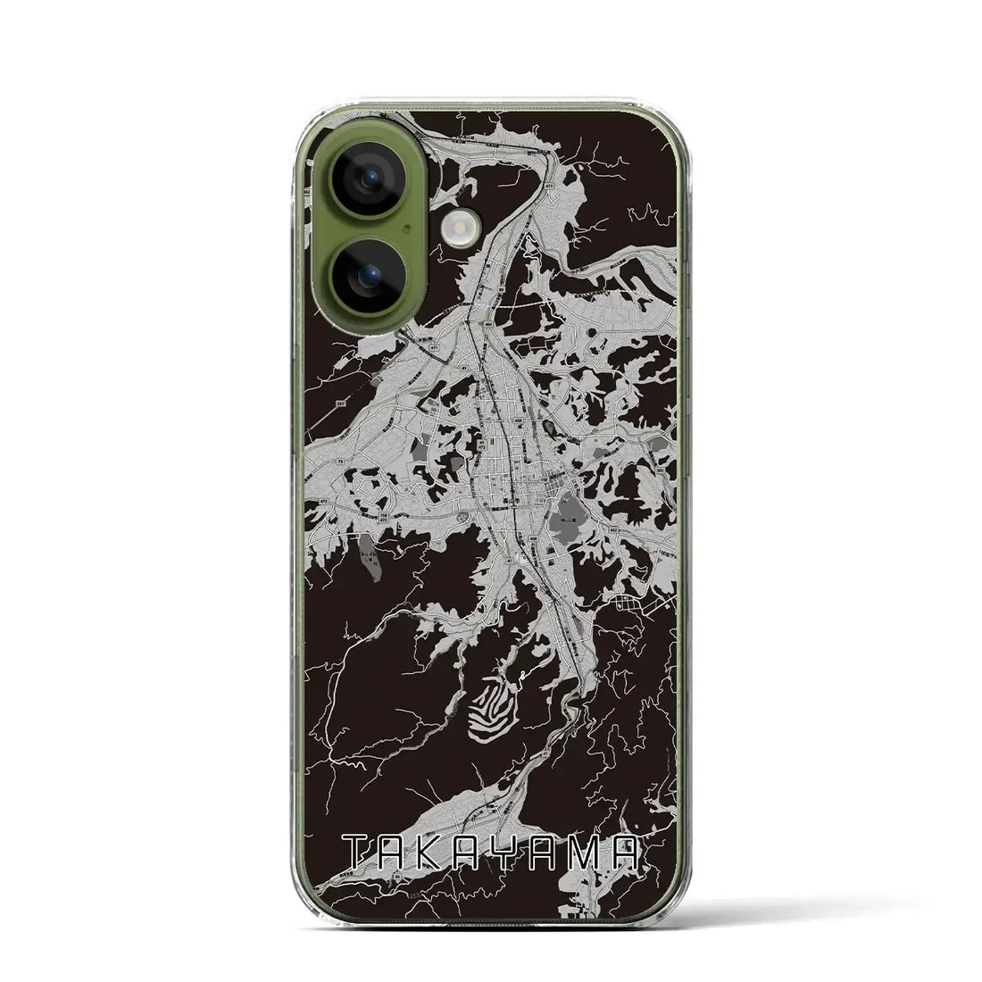 【高山（岐阜県）】地図柄iPhoneケース（クリアタイプ）モノトーン・iPhone 17 Pro Max 用