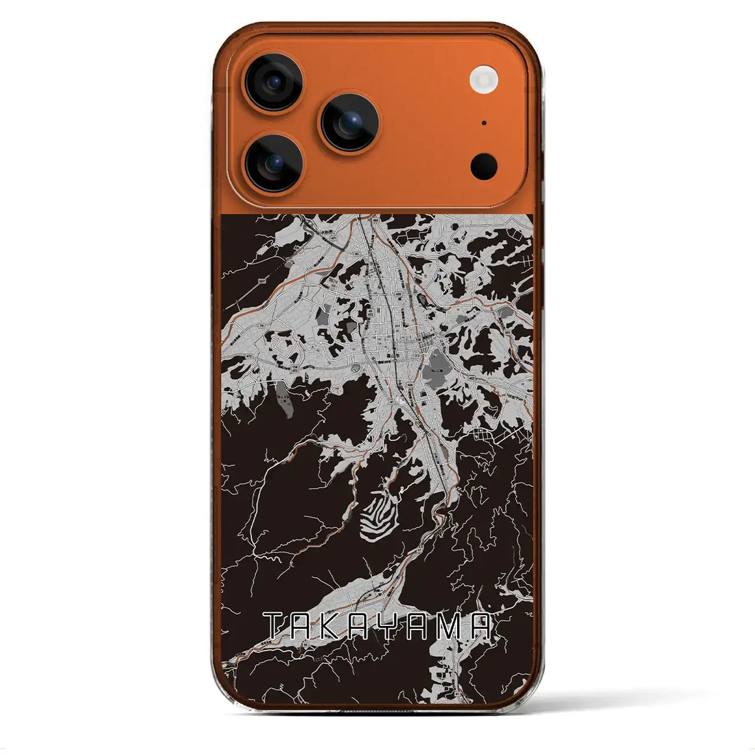 【高山(岐阜県)】地図柄iPhoneケース(クリアタイプ)モノトーン・iPhone 17 Pro Max 用