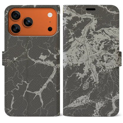 【高山（岐阜県）】地図柄iPhoneケース（手帳タイプ）