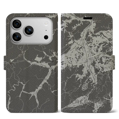 【高山（岐阜県）】地図柄iPhoneケース（手帳タイプ）