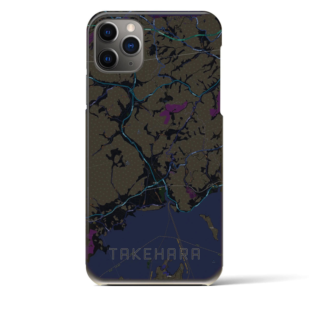 【竹原（広島県）】地図柄iPhoneケース（バックカバータイプ）