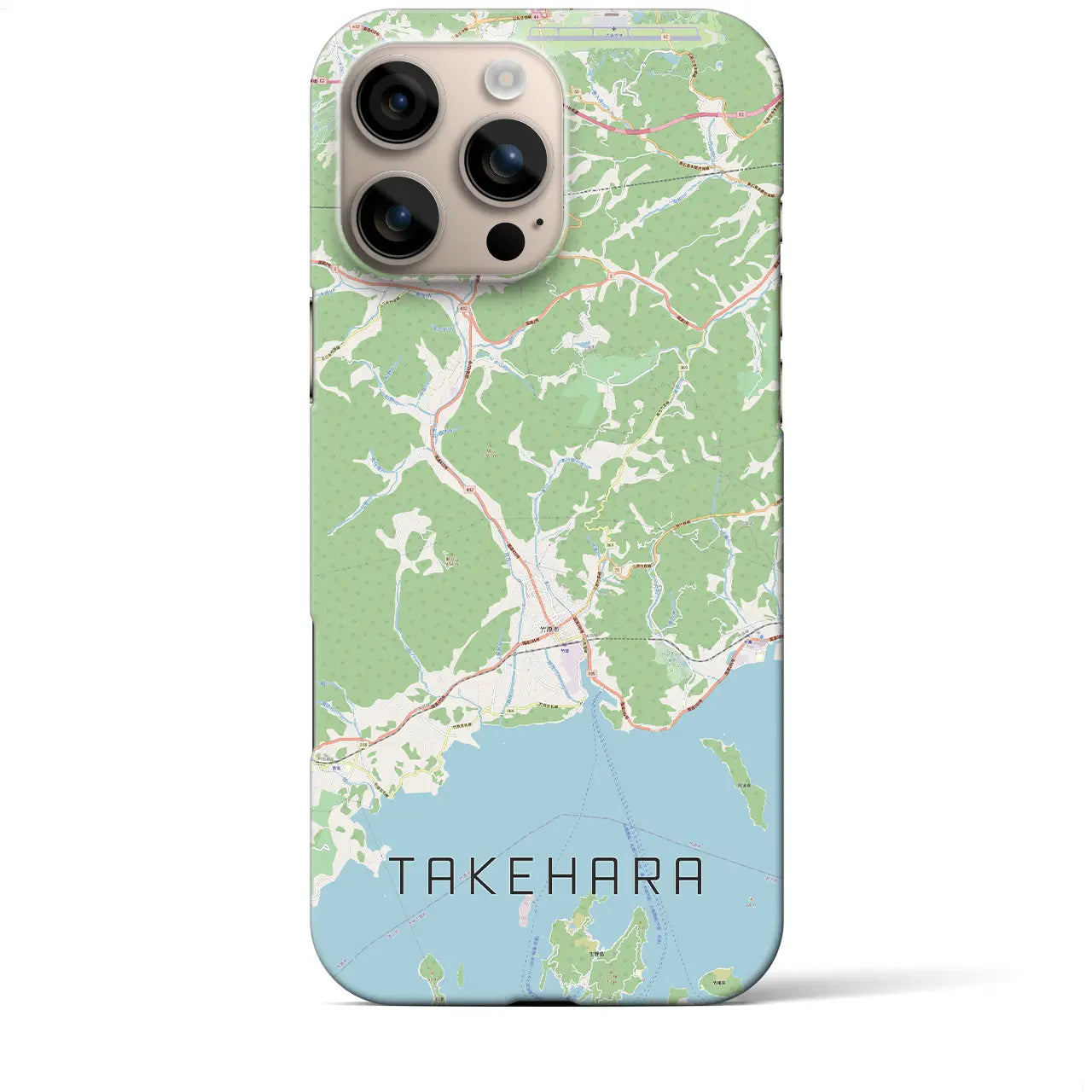 【竹原（広島県）】地図柄iPhoneケース（バックカバータイプ）